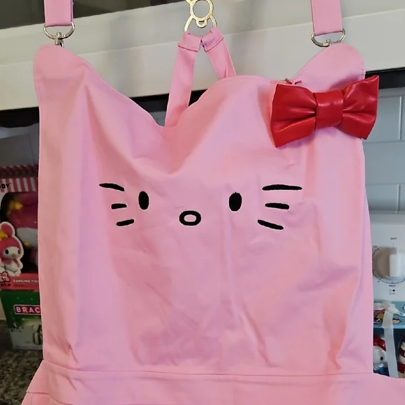 Hello Kitty Pink Apron Dress with Red Bow Dolls Kill 3X - Picture 3 of 9